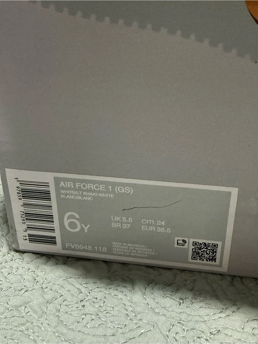 Nike Air Force 1 Size 6Y or 7.5W